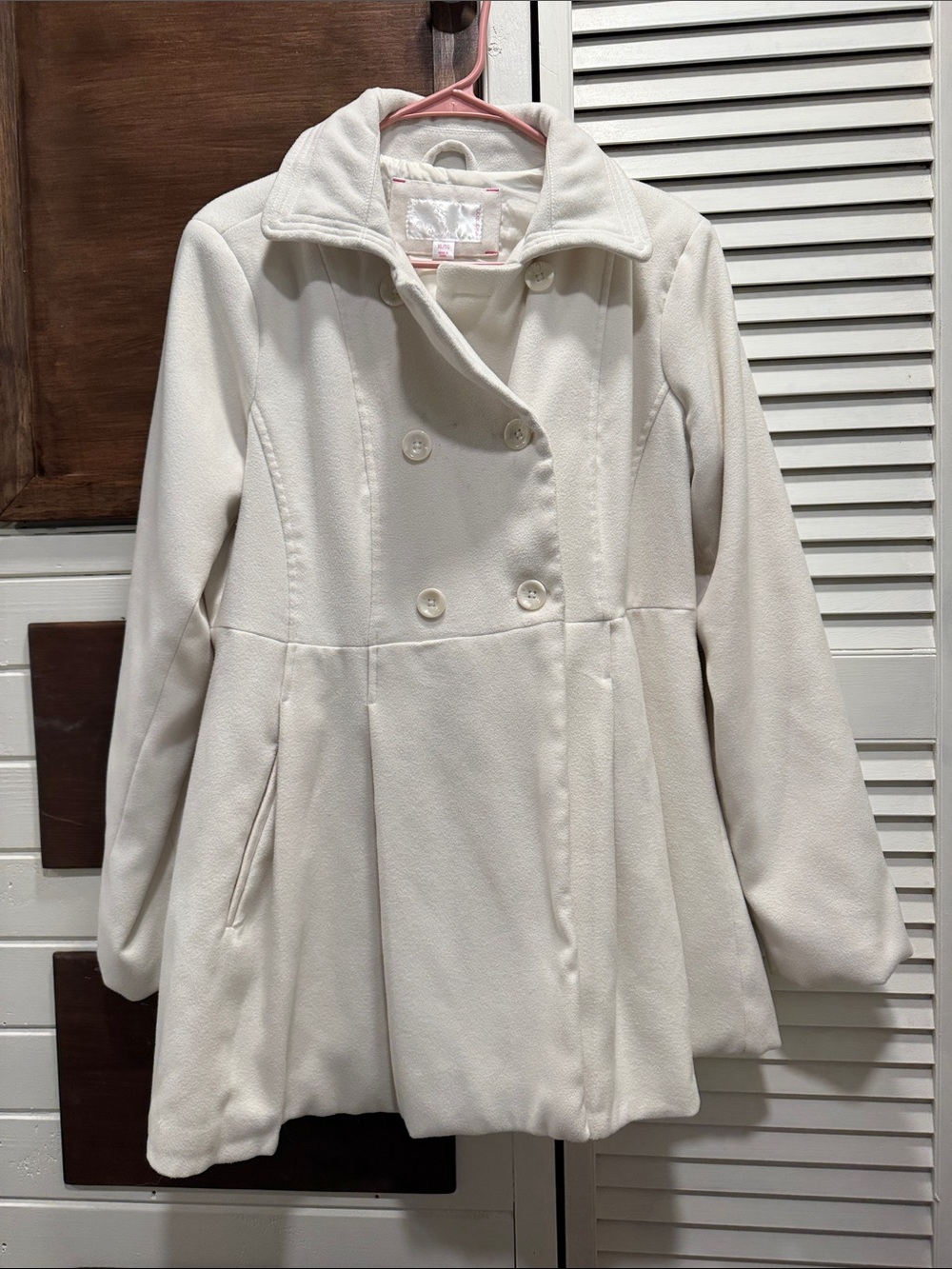 Xhilaration Cream Double-Breasted Peacoat